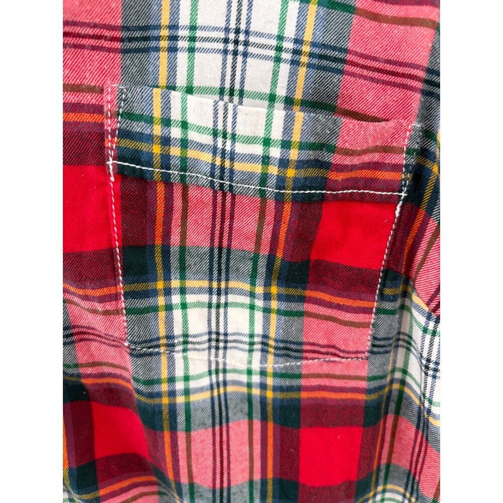 *J.CREW* Plaid Cottagecore Popover Flannel Shirt Tartan Pattern Women's XS - Picture 5 of 7